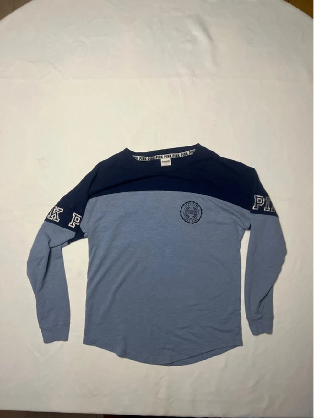 Victoria’s Secret Pink long sleeve shirt dark blue light blue